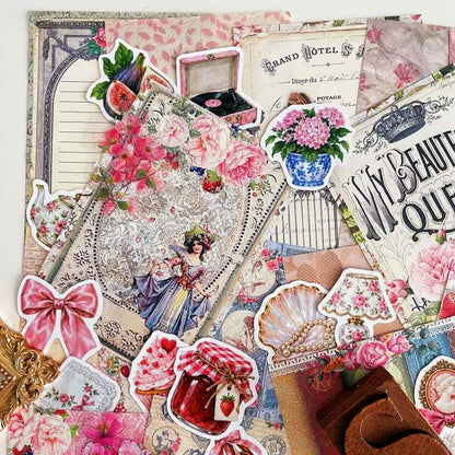 Vintage Coquette Ephemera Mystery Kit 80PCS