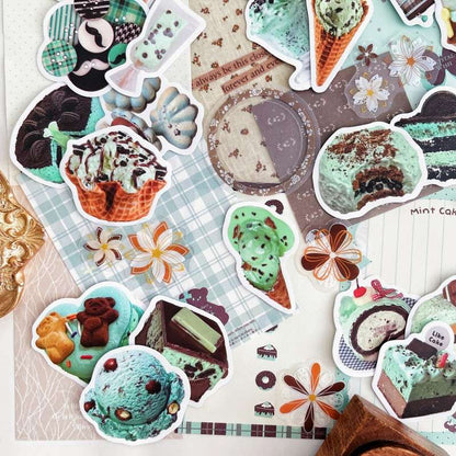 Chocolate Mint Ephemera Mystery Kit 90PCS