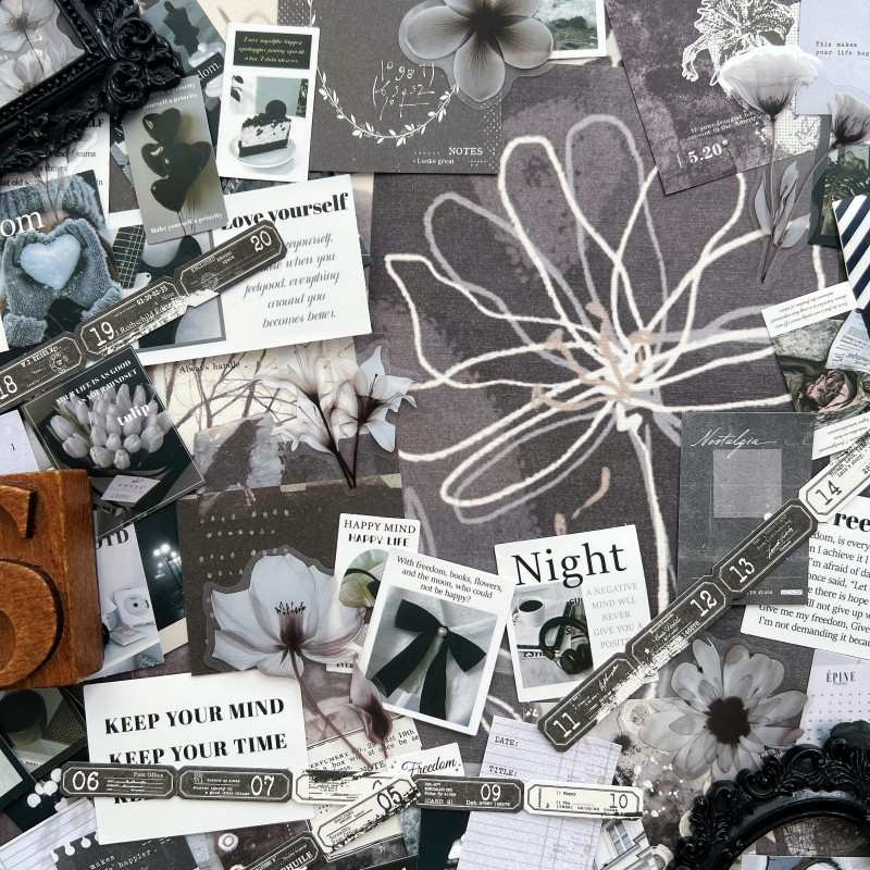 Silent Thoughts Ephemera Mystery Kit 80PCS