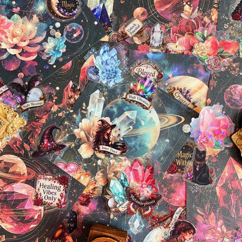 Astral Crystals Ephemera Mystery Kit 80PCS
