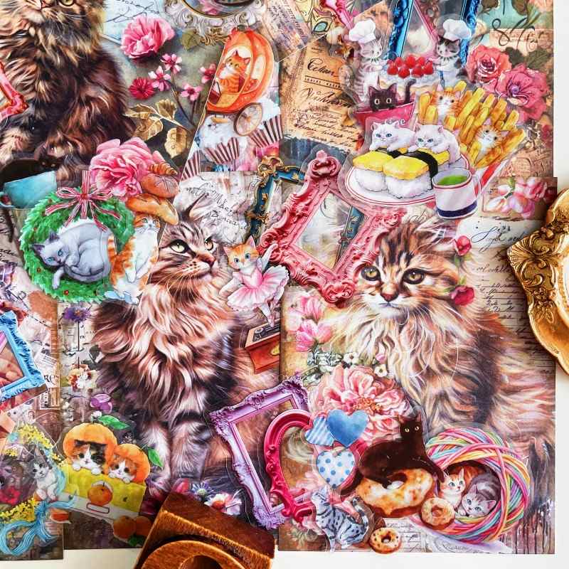 Kitty Wonderland Ephemera Mystery Kit 90PCS
