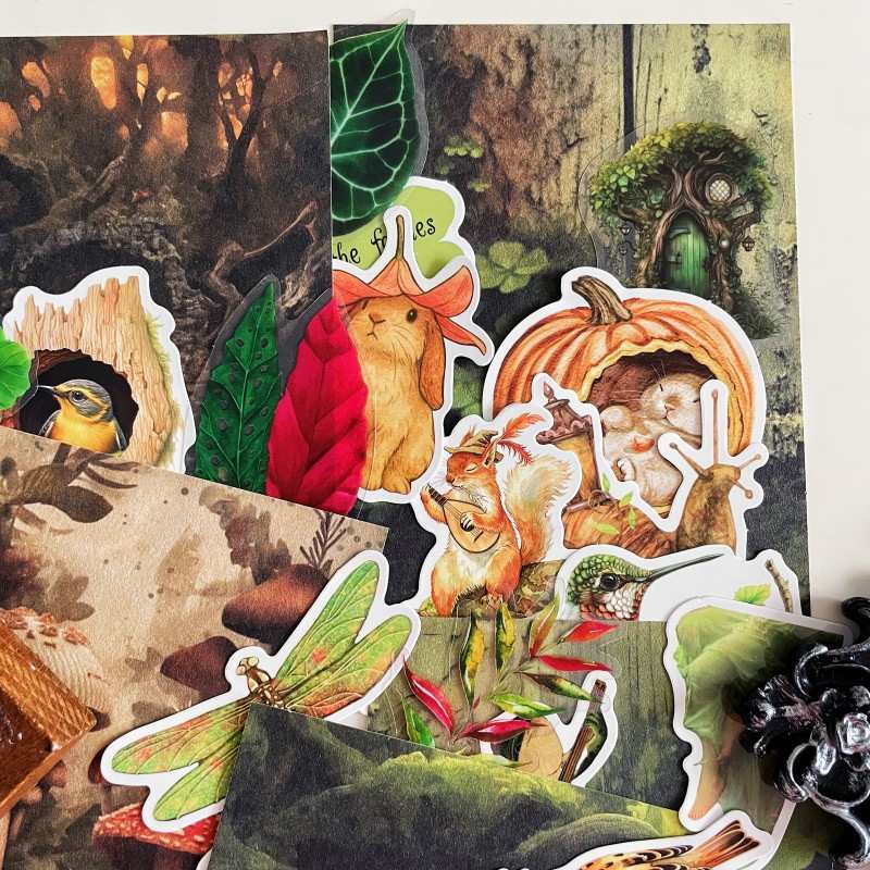 Enchanted Woodland Ephemera Mystery Kit 85PCS