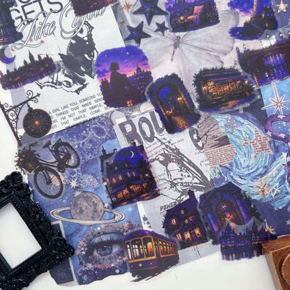 Purple Dreamscape Ephemera Mystery Kit 70PCS