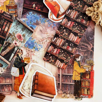 Among Old Books Ephemera Mystery Kit 75PCS