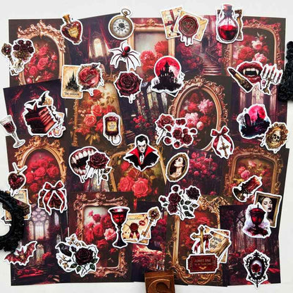 Rose Vampire Ephemera Mystery Kit 70PCS