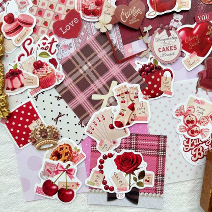 Cherry Sweetheart Ephemera Mystery Kit 100PCS