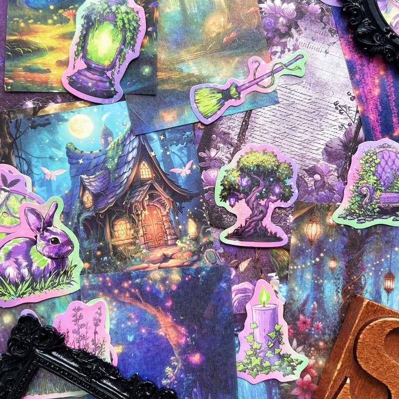 Violet Spellwood Ephemera Mystery Kit 75PCS