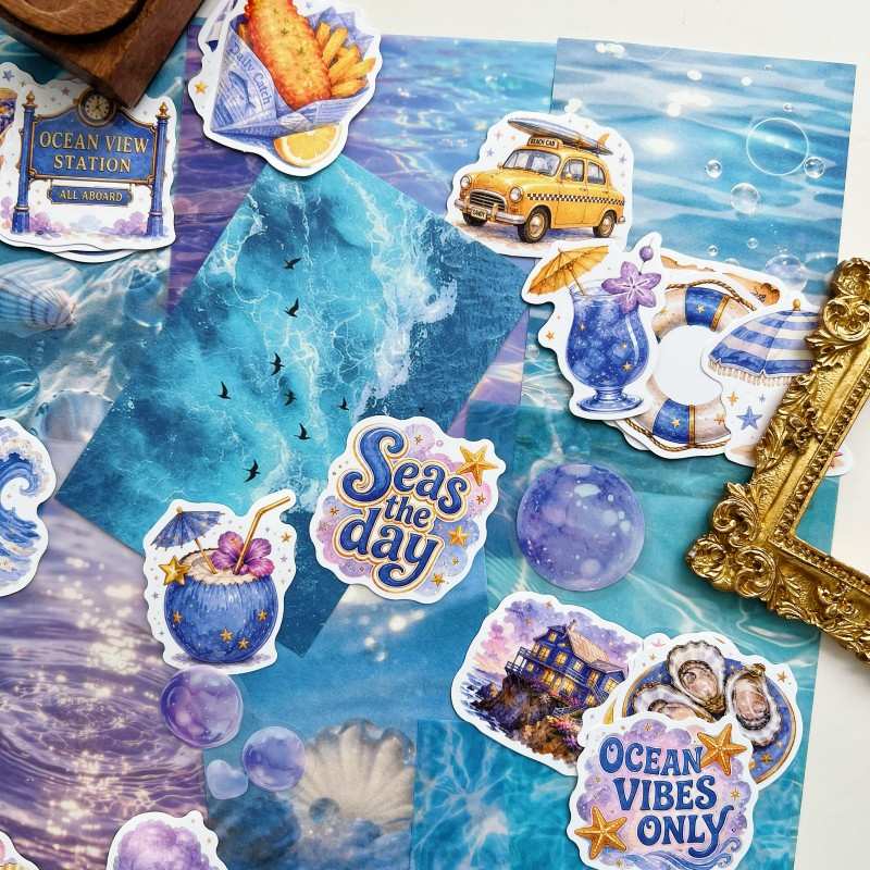 Coastal Daydream Ephemera Mystery Kit 70PCS