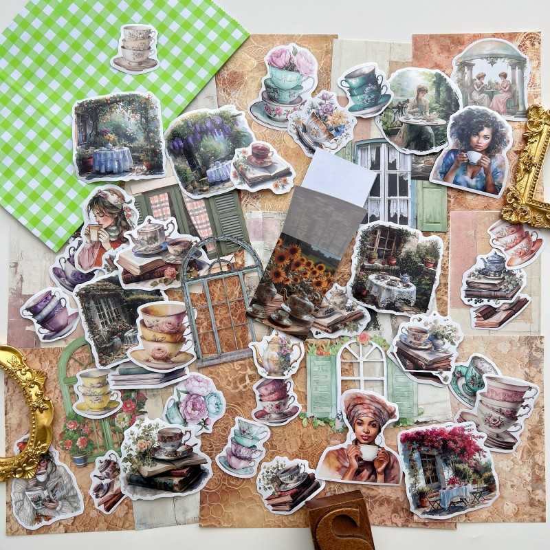 Old Tea Moments Ephemera Mystery Kit 105PCS