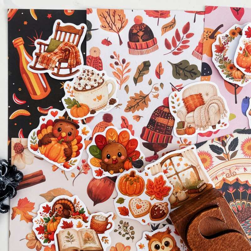 Thankful Harvest Ephemera Mystery Kit 60PCS