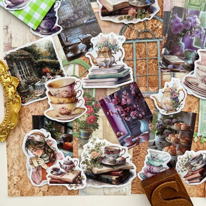 Old Tea Moments Ephemera Mystery Kit 105PCS