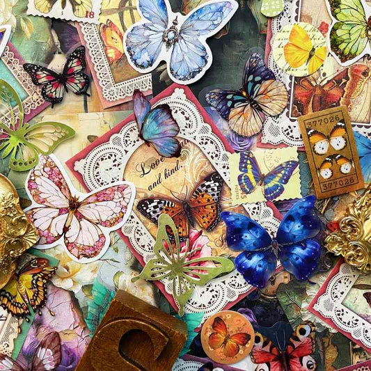Butterfly Love Ephemera Mystery Kit 85PCS