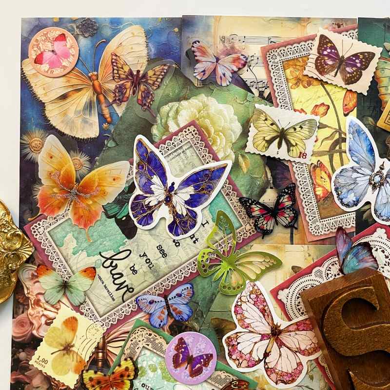 Butterfly Love Ephemera Mystery Kit 85PCS