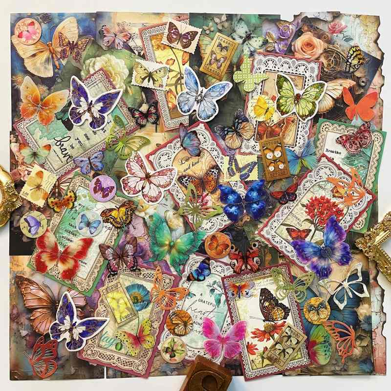 Butterfly Love Ephemera Mystery Kit 85PCS