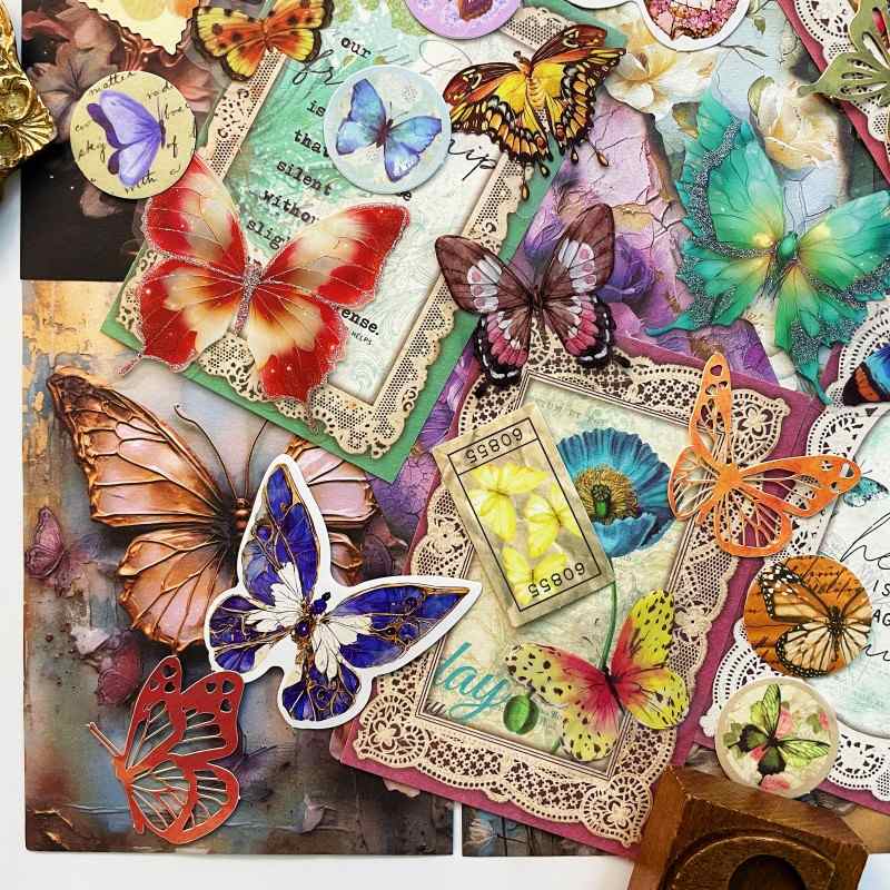 Butterfly Love Ephemera Mystery Kit 85PCS