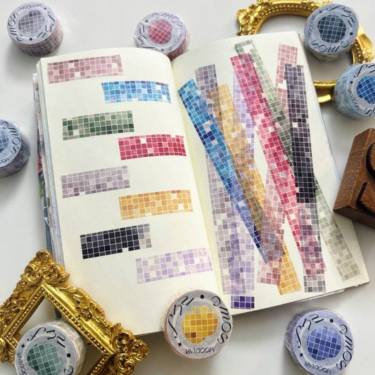 Mosaic Checkered Washi Tape Roll | Moodtape