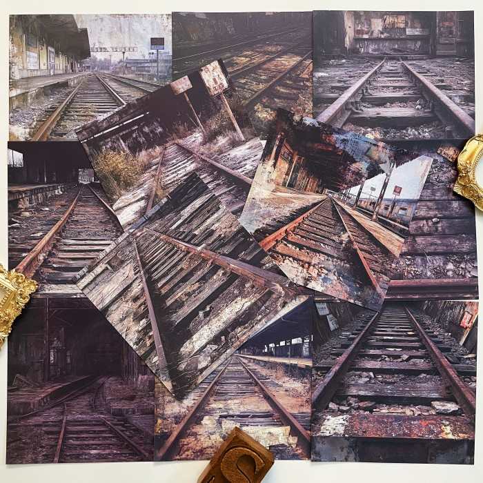 Iron Tracks Collage Paper 12Sheets