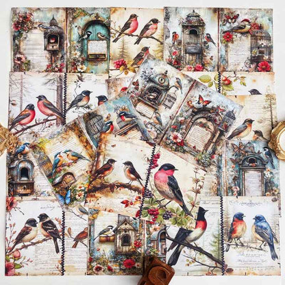 Caged Bird Collage Paper 16Sheets