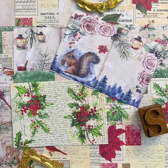 Holly Cheer Collage Paper 16Sheets