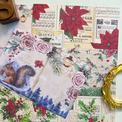Holly Cheer Collage Paper 16Sheets