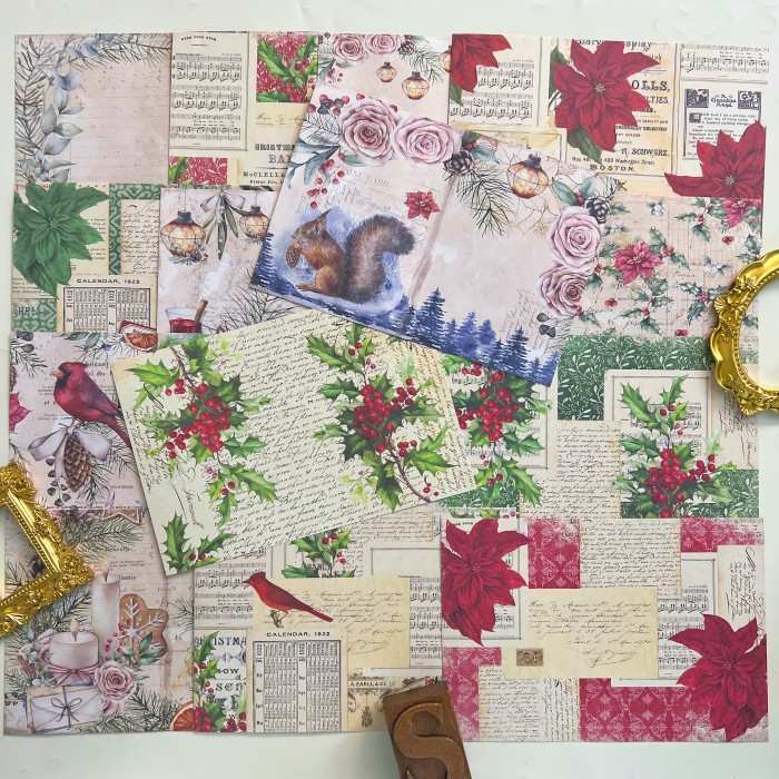 Holly Cheer Collage Paper 16Sheets
