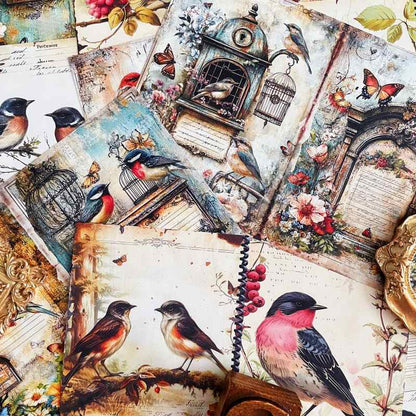 Caged Bird Collage Paper 16Sheets