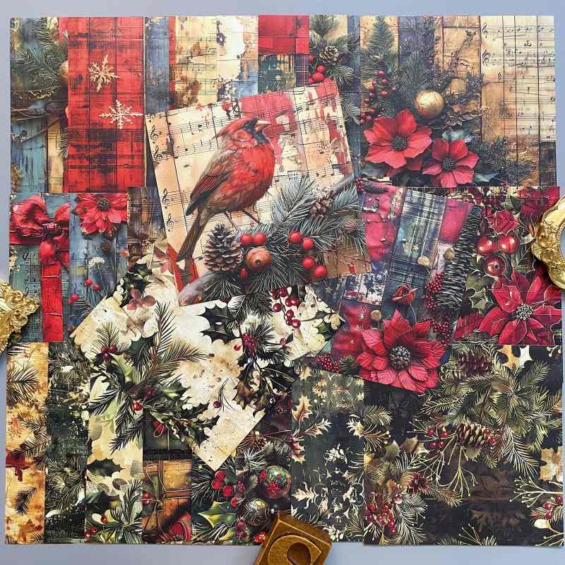 Golden Pine Collage Paper 24Sheets