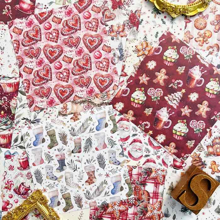 Tinsel Time Collage Paper 24Sheets