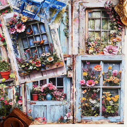 Petal Window Collage Paper 16Sheets