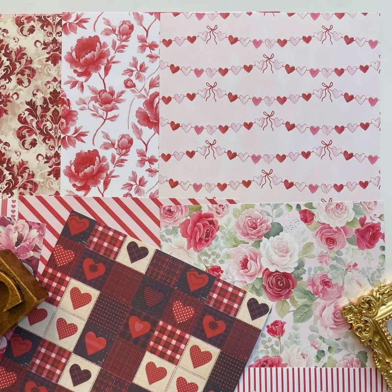 Gentle Heart Collage Paper 24Sheets
