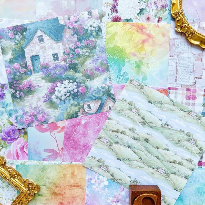 Rustic Garden Collage Paper 24Sheets