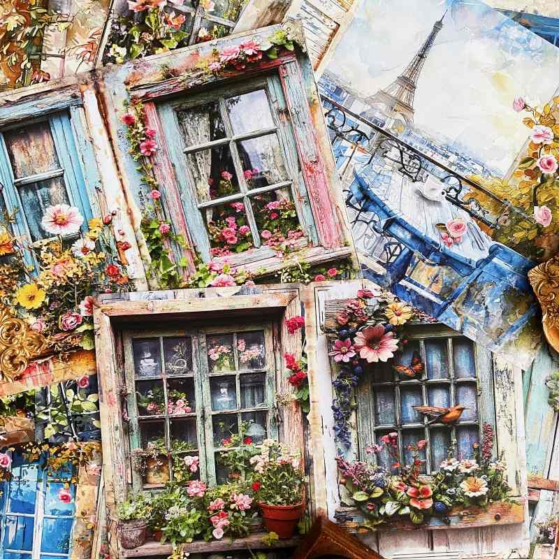 Petal Window Collage Paper 16Sheets