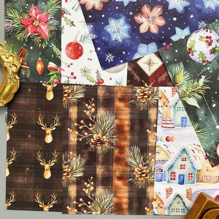 Snowy Eve Collage Paper 24Sheets