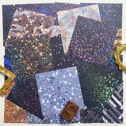 Glittering Night Collage Paper 24 Sheets