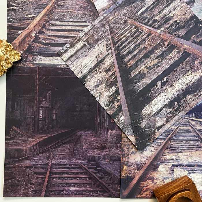 Iron Tracks Collage Paper 12Sheets