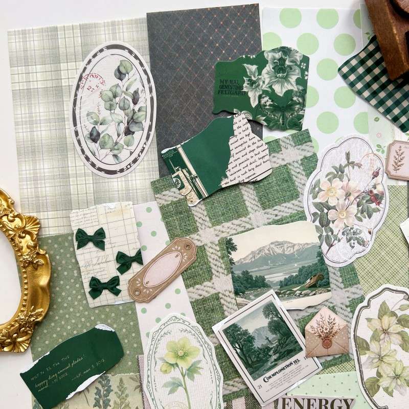 Shades of Sage Ephemera Mystery Kit 80PCS