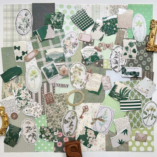 Shades of Sage Ephemera Mystery Kit 80PCS