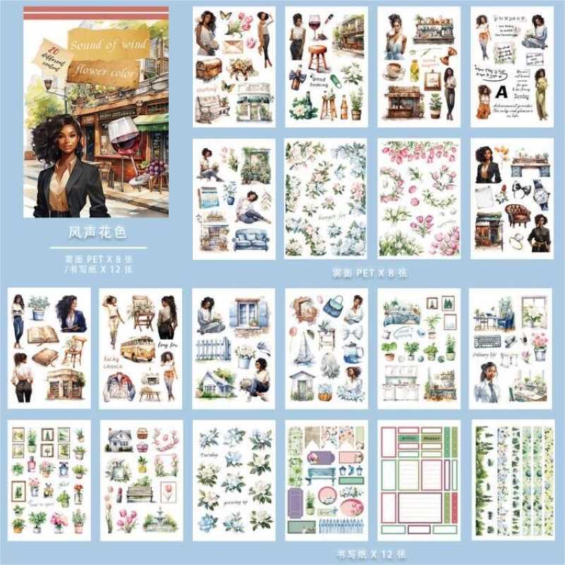 Sound Of Wind Flower Color Sticker Book 20Sheets