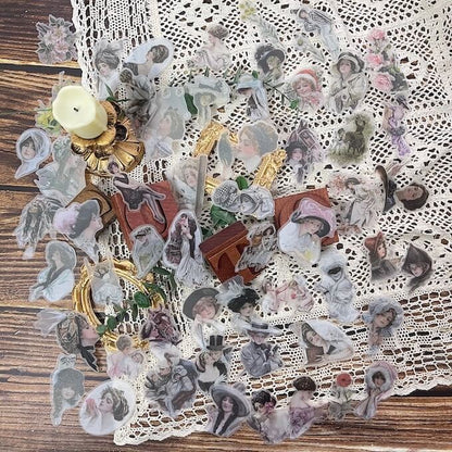 Elegant Vintage Lady Sticker 50PCS