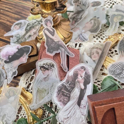 Elegant Vintage Lady Sticker 50PCS