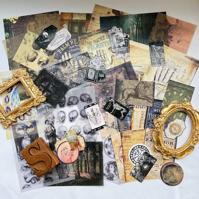 Shadowy Astrology Ephemera Kit 45PCS