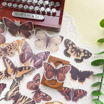 Vintage Butterflies Sticker 21PCS